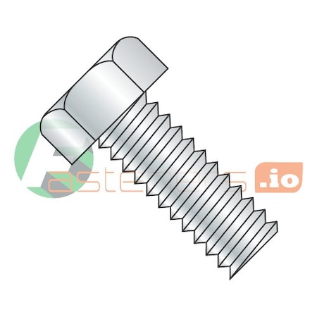 #12-24 X 1-1/2 In Slotted Hex Machine Screw, Zinc Plated Steel, 1000 PK